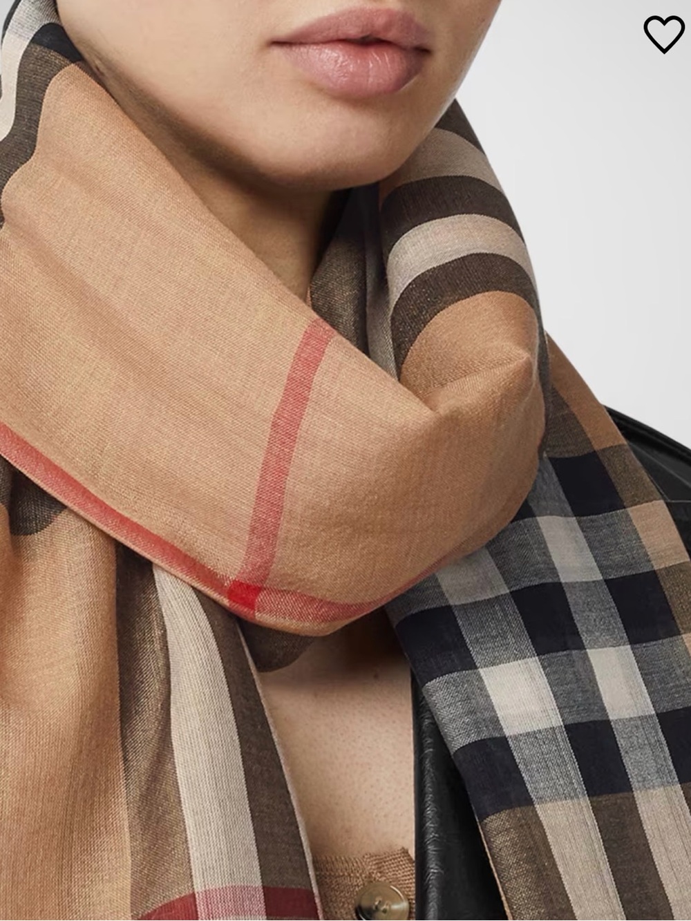 Burberry Beige, Black and Cream Classic Check Scarf - Picture 5 of 6